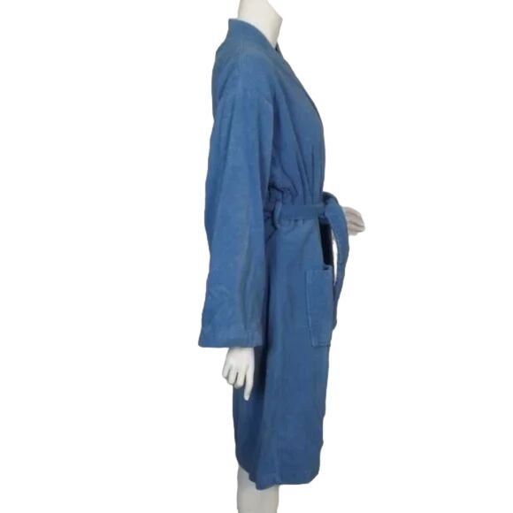 MELSIMO Terrycloth Robe, M/L, LIGHT Blue, Long sleeve, Wrap front, matching belt - Picture 7 of 11